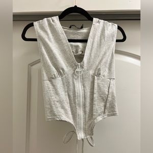 Capsulle Zip up Bustier Style Hooded Vest